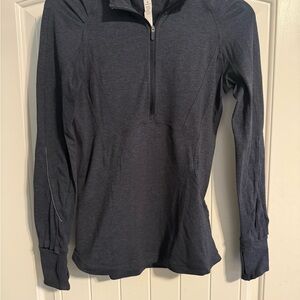 Lululemon Athletica Gray Fitted Polo Long Sleeve Tee
